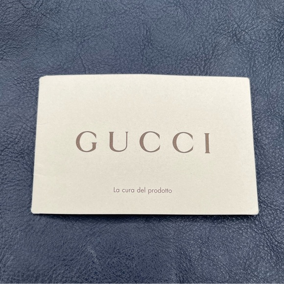 GUC Gucci Bamboo Navy Blue Shoulder Bag w/ COA - Picture 16 of 16